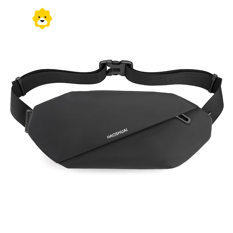 fenghou男士新款韩版潮流胸包户外运动跑步腰包大容量防水简约背包男