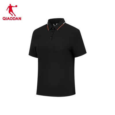 乔丹 女款短袖T恤衫运动POLO衫 夏季冰感防晒衣 黑色 QTEHS2253034S