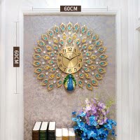 创意孔雀客厅壁饰餐厅装饰品卧室墙面墙壁装饰酒店玄关欧式壁挂件 三维工匠 炫彩孔雀开屏[宽80*高70cm]