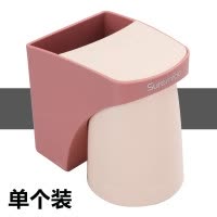 免打孔牙刷架子置物架卫生间情侣简约吸壁挂式牙刷杯架漱口杯套装 三维工匠 三个装[红+红+红]