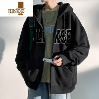 YANXU美式外套男士春上衣服连帽拉链开衫卫衣潮牌男生加绒厚夹克