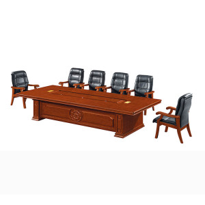 慧采云 4.2m油漆办公桌会议桌长条洽谈桌中式现代培训桌