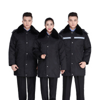 邦能之星藏蓝棉衣保安大衣加厚冬装棉服冬季防寒服工作服棉衣N53235