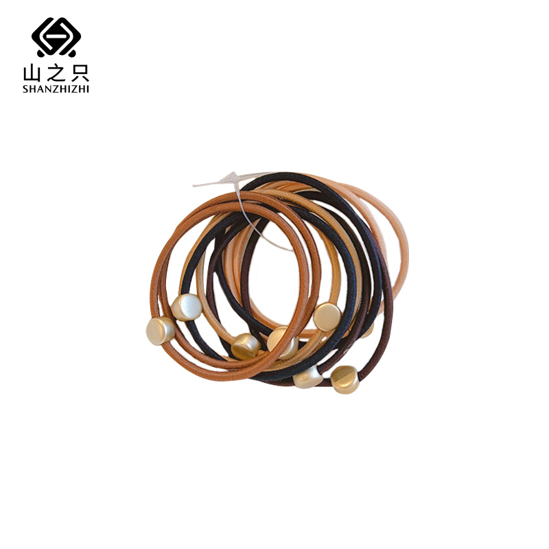 山之只 百搭高弹力发绳发圈 圆形混色10根/包