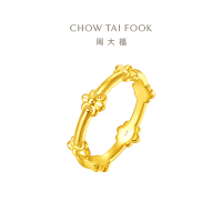 周大福 ING系列鸢尾花戒指足金黄金戒指(工费:520计价)F233896七夕礼物