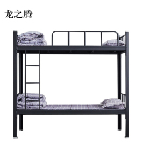 龙之腾铁架床钢木床宿舍床黑色加厚型2000X1200含床板[工厂现做 7天内发货]