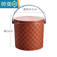 敬平塑料加厚可坐家用钓鱼桶手提洗澡篮洗车桶幼儿园收纳桶带盖水桶凳 棕红色[10L小号]