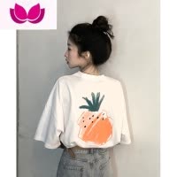 七斓设计感小众短袖黑色T恤女夏季新款宽松休闲体恤别致独特上衣