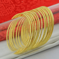 金满多 简约时尚仿黄金色女生手镯 黄铜镀金色满天星镯子 百搭款送女朋友老婆情人节七夕生日礼物