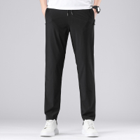 渔人船长夏季大码男士休闲运动裤冰丝弹力透气长裤