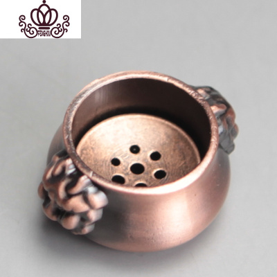 封后仿古香炉纯铜居室檀香盘香炉点香盘香托莲花沉香线香炉香插香座虎头小号香薰灯炉/器具