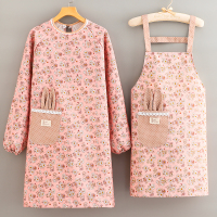 [补贴10%]带长袖围裙罩衣家用厨房做饭防水防油污透气女新款工作服围腰定制