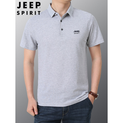 JEEPSPIRIT吉普短袖Polo衫男士半袖T恤男夏季纯棉翻领宽松大码男装体恤