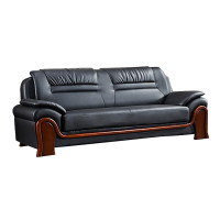 晋舰 办公沙发会客区皮沙发办公室中式商务沙发组合 西皮三人位