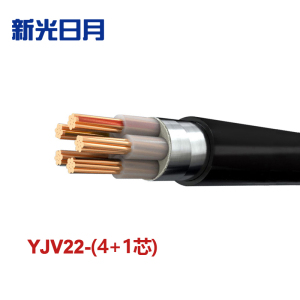 新光日月 交联聚乙烯绝缘铠装电力电缆YJV22(4+1芯)35平方/每米