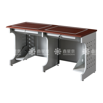 鑫星奈XXN4012432 隐藏式翻转电脑桌培训桌教室机房多媒体学习桌办公桌D款双人位