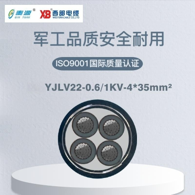 秦源牌 YJLV22-0.6/1KV-4*35mm² 铝芯低压钢带铠装绝缘电力电缆 元/米 定制商品 联系客服