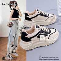 La Chessiers小白鞋女新款春秋季百搭厚底增高老爹鞋学生ins休闲运动鞋