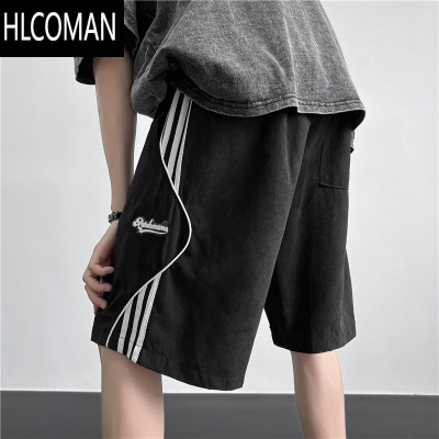 HLCOMAN三条杠短裤男夏季薄款速干五分中裤美式高街痞帅篮球运动情侣裤子