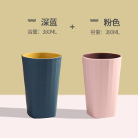 北欧ins牙刷漱口杯套装现代简约情侣一对涑家用刷牙杯子一家三口 三维工匠 [带手柄]暖心三色装洗漱杯