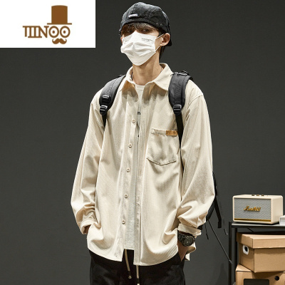 YANXU工装外套男款美式潮牌男生夹克休闲上衣秋季痞帅男装长袖衬衫