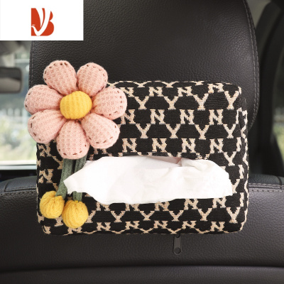 三维工匠汽车抽纸盒车载纸巾盒格纹车内扶手箱女纸盒套车上内饰用品大全 格纹纸巾盒01