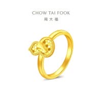 周大福马年本命年寓意马上有钱葫芦足金黄金戒指女计价(工费420)EOF1678