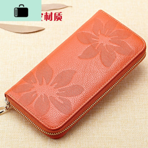 木棉花 皮钱包女士时尚头层牛皮长款钱包女式手机包手包手拿包NEW LAKE女手包