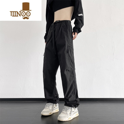 YANXU防水工装裤子男夏季薄款大码宽松直筒裤潮牌机能风户外速干冲锋裤