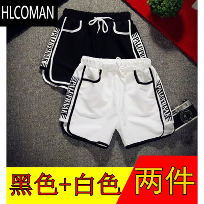 HLCOMAN夏季薄款男士弹力短裤百搭运动印花三分裤休闲居家睡觉大裤衩外穿