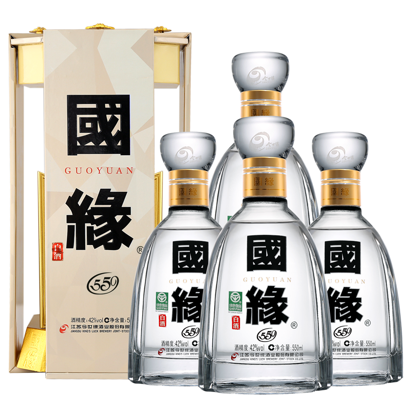 今世缘 国缘 四开 优雅醇厚型 白酒 550ml*4 整箱装