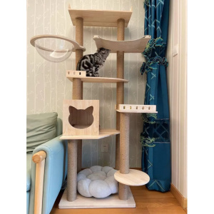全新纯实木猫爬架猫架大型豪华猫窝猫抓柱子剑麻绳猫别墅