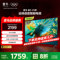 雷鸟雀5 25款65英寸4K高清智能网络远场语音平板电视机65F295C