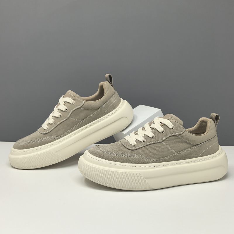 男士夏季低帮冰丝布鞋百搭小众欧洲站男鞋春夏透气厚底增高休闲鞋