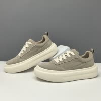 男士夏季低帮冰丝布鞋百搭小众欧洲站男鞋春夏透气厚底增高休闲鞋