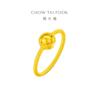 周大福ING系列时来运转猫眼足金黄金戒指 R30137精选