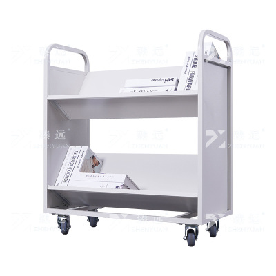 臻远 ZY4092909 档案室推车图书馆小推车手推车 2层V型书车白色