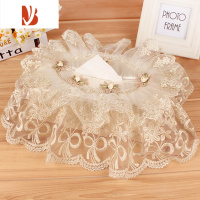 三维工匠纸巾套抽纸包纸巾袋布艺车载纸巾盒蕾丝北欧式客厅钉珠刺绣收纳包 克拉恋人-(送内盒大小抽纸通用)