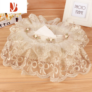 三维工匠纸巾套抽纸包纸巾袋布艺车载纸巾盒蕾丝北欧式客厅钉珠刺绣收纳包 克拉恋人-(送内盒大小抽纸通用)