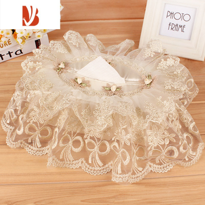 三维工匠纸巾套抽纸包纸巾袋布艺车载纸巾盒蕾丝北欧式客厅钉珠刺绣收纳包 克拉恋人-(送内盒大小抽纸通用)