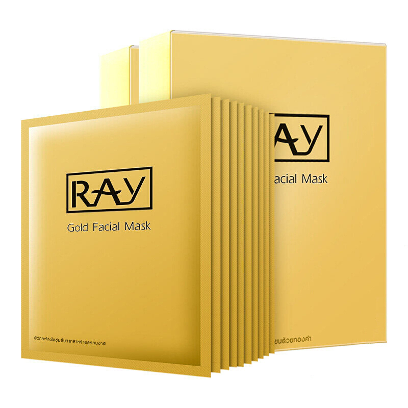 ray原装进口蚕丝面膜金色面膜 10片/1盒装 修护抗痘