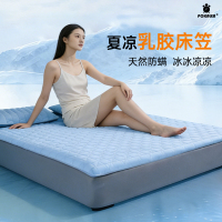 POKALEN凉席床笠款冰丝席乳胶夏天夏季纯棉全包床罩三件套可机洗