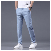 夏季男士小直筒休闲裤品质宽松直筒薄款日系工装长裤百搭潮裤子男