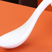 A8密胺调羹汤勺子 10个装14.5cm 喝汤小勺子快餐勺带防滑钩