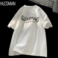 HLCOMAN短袖t恤男士ins潮牌美式高街套头上衣服oversize宽松休闲半袖体恤
