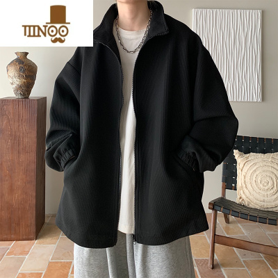 YANXU华夫格开衫卫衣男潮牌ins宽松大码外套潮流休闲百搭纯色上衣