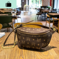 新款皮胸包2020时尚百搭ins斜挎牛皮腰包网红高质感单肩女包潮NEW LAKE 咖啡色女斜挎包