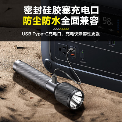 飞利浦(PHILIPS)手电筒强光手电筒远射超长续航家用户外照明应急灯充电SFL2243/93