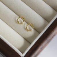 S925纯银莫比乌斯镂空耳钉极简几何港风气质文艺耳钉耳饰送银耳堵送女朋友老婆情人节七夕生日礼物