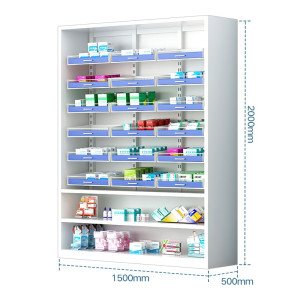 尔迈门诊药房药架药盘架医院药店药品分类架钢质办公柜 三联联抽屉